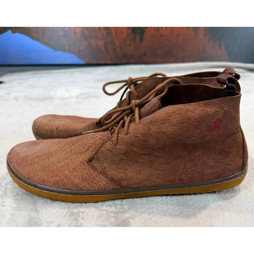 Vivobarefoot Mens Soul Of Africa Gobi II Leather Barefoot Chukka Boots Brown 45